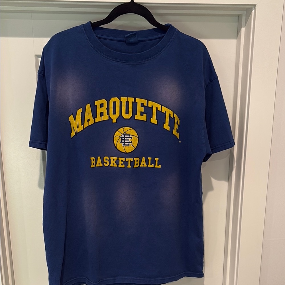 Eric Emanuel Blue and Yellow Marquette Basketball Tee